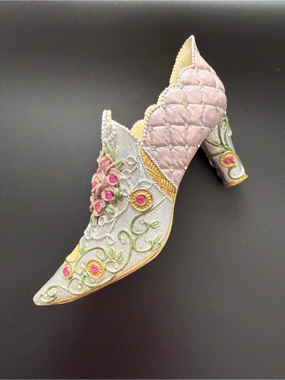 Porcelain miniature floral shoe